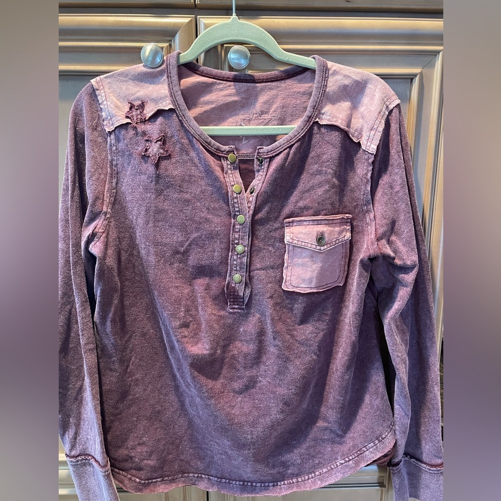 Faded Burgundy & Pink Top